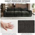 thumbnail image 6 of 102in Sectional Sofa for Living Room, Convertible Cloud Sofa Bed Sleeper, No Assembly Needed, Black, 6 of 8