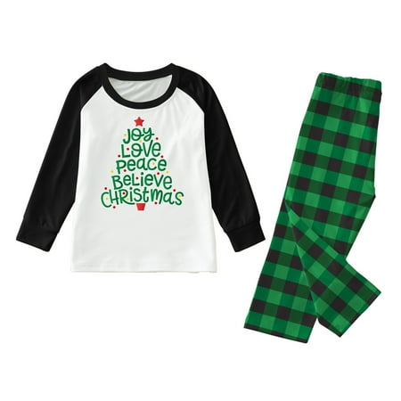 

B91xZ Christmas Pajamas For Family Christmas Family Matching Pajama Red Holiday Pjs Sets Cotton Sleepwear Green 4-5Years