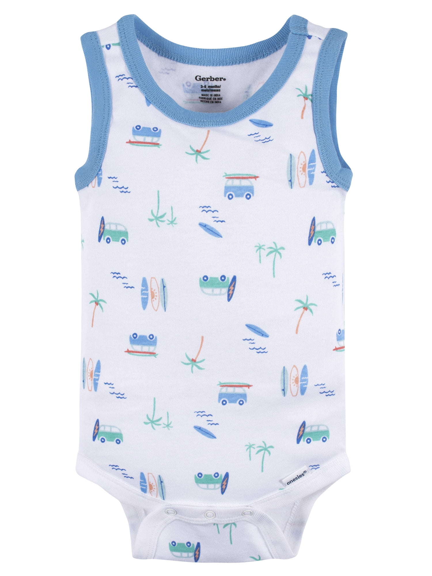 Gerber Baby Boy Tank Onesies Bodysuits, 4-Pack, Sizes Newborn - 24 Months