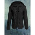 thumbnail image 5 of AmShibel Women Lightweight Waterproof Rain Jackets, Solid Color Zipper Open Front Coat Windbreake, 5 of 6