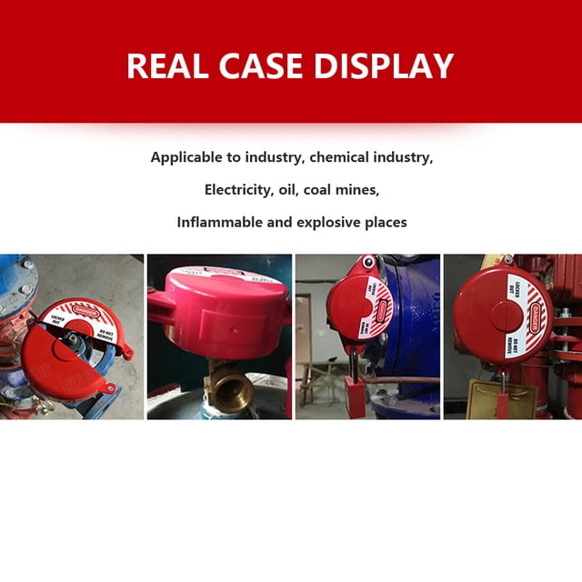 1 Box of Plastic Valve Lock Round Padlock with Key Red ABS Handles Mechanic Tool Set Safe Antitheft Products for Electrical Box GV-02
