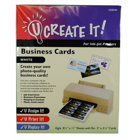 U Create It Print and Design Business Cards Makes 80 Do It Yourself, Eight 8 1/2