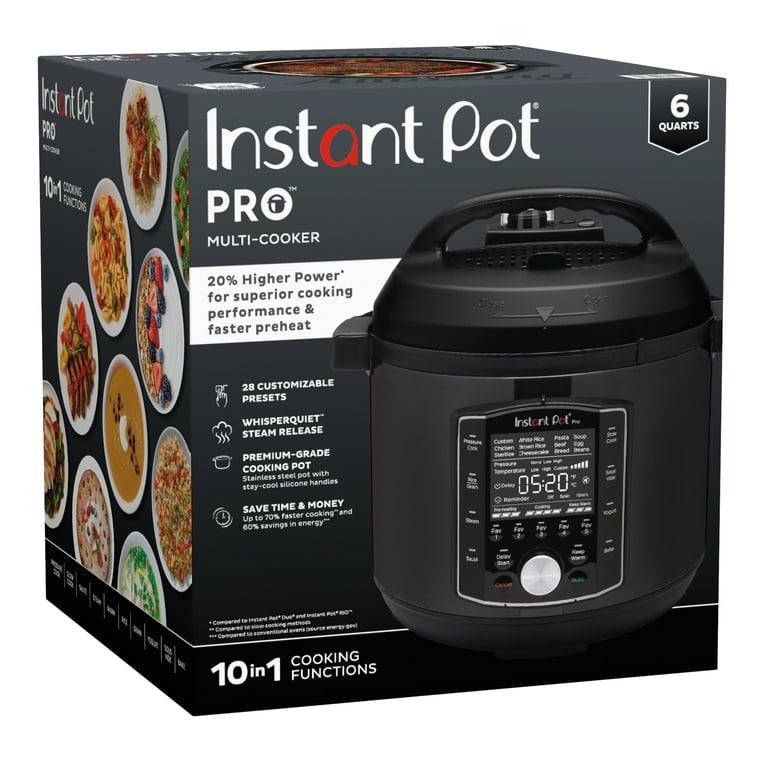 Instant Pot Pro 6-Quart Electric Pressure Cooker, 10-in-1 Slow