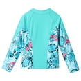 thumbnail image 4 of YONGHS Kids Girls UPF 50+ Rash Guard Swim Shirt Long Sleeves Sun Protection Sunsuit Zipper Top Mint Green 10, 4 of 7