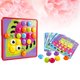 thumbnail image 3 of BRIGHTFUFU 1 juego de juguete de botón de bricolaje, setas, uñas, tablero de clavijas a juego, juguete educativo preescolar (color y patrón al azar), 3 of 7
