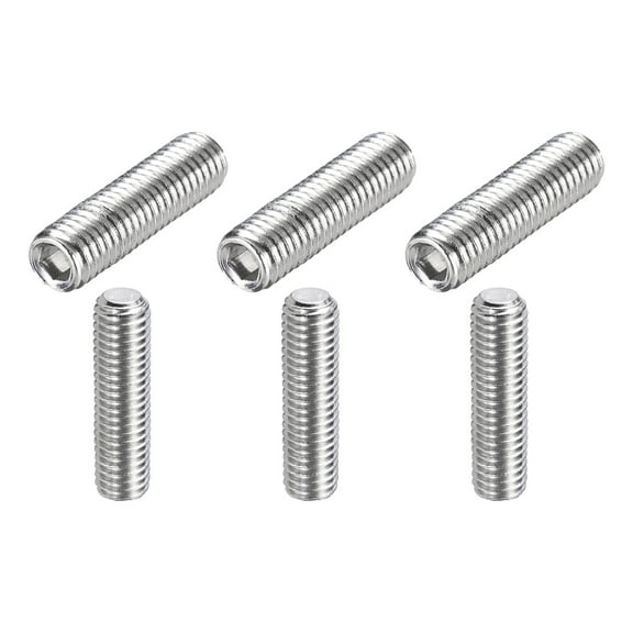 6 Pcs M8-1.25 x 30mm Grub Screws, 304 Stainless Steel Cup Point Allen Head Screws Internal Hex Socket Drive