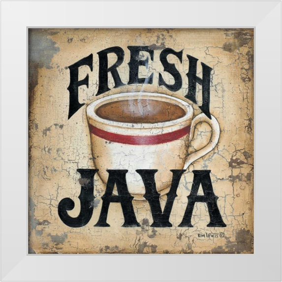 Lewis, Kim 20x20 White Modern Wood Framed Museum Art Print Titled - Fresh Java