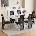 thumbnail image 3 of Modern Dining Chairs Set of 4, Black Dining Room Chairs Set of 4, Upholstered PU Leather Kitchen Chairs with Silver Metal Legs, High Backrest Armless Seating for Kitchen, Dining Room, 3 of 8