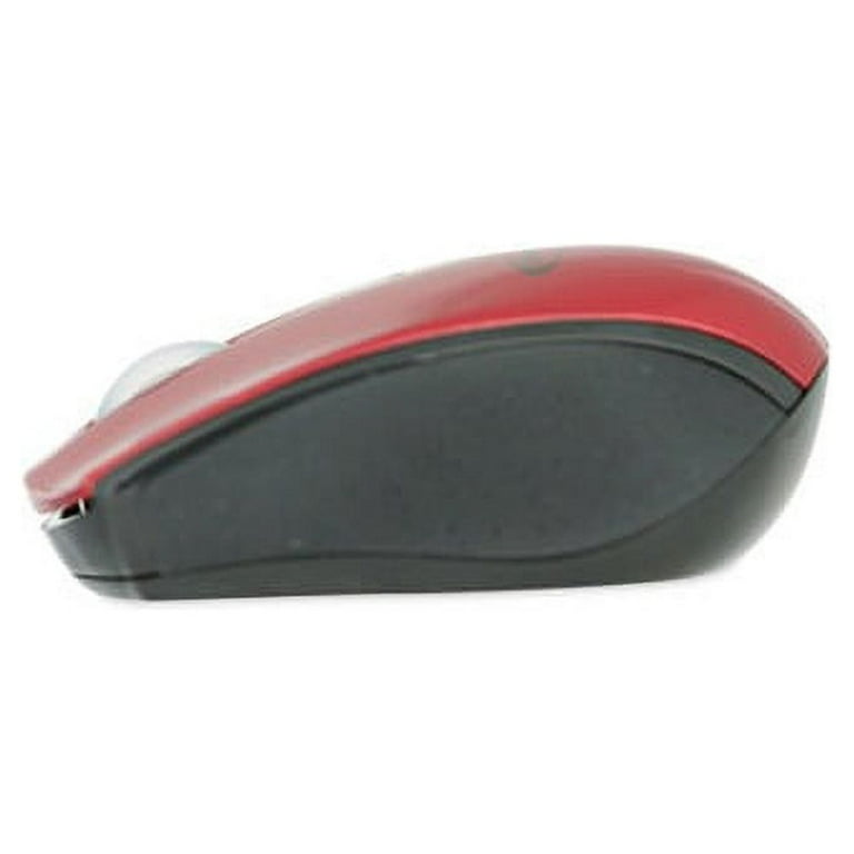 Mini Wireless Optical Mouse, 2.4 GHz Frequency/30 ft Wireless Range, Left/Right Hand Use, Red/Black Mini Wireless Optical Mouse, 2.4 GHz Frequency/30 ft Wireless Range, Left/Right Hand Use, Red/Black