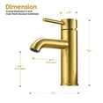 thumbnail image 3 of Tubize Single Hole Single-Handle Bathroom Faucet in Brushed Gold, 3 of 9