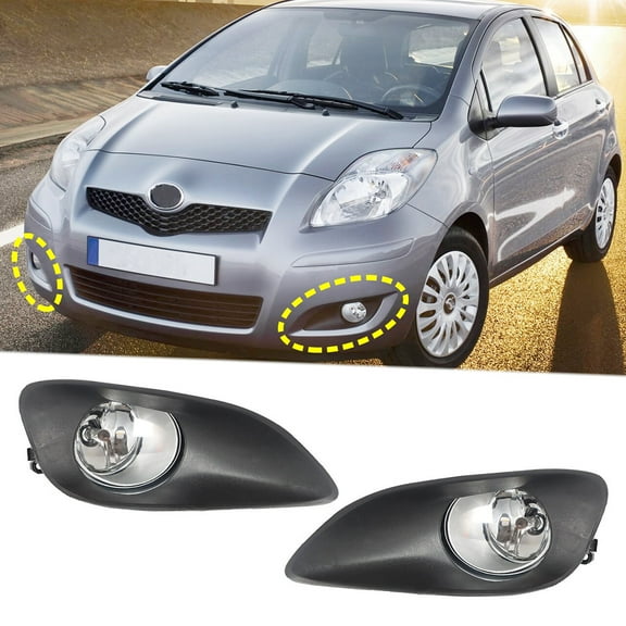 Pair of Fog Light Lamps Kit Fit for Toyota Yaris 2007-2011