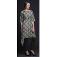 thumbnail image 5 of Bimba Gray Damask Floral Printed Tops For Women Asymmetric Kurti Summer Dress For Girls XX-Large, 5 of 6
