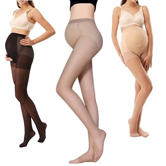 Visland Pregnant Women's Plus Size Silky Stockings Pantyhose Stretchy Tights  One Size 