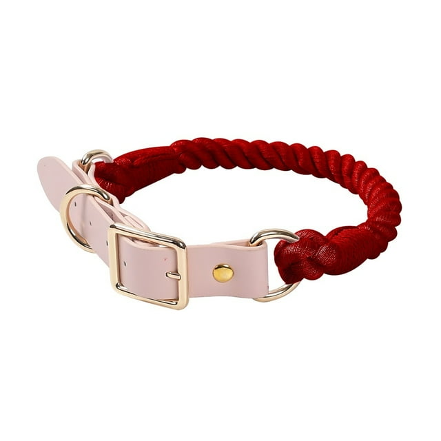 Ensemble de Laisse Colorée Tissée à la Main pour Chien, Collier pour Chien en Cuir