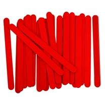 CraftySticks- 100 Pack 4.5 Inch Red Painted Popsicle Sticks, Wood Craft Sticks for Crafts, Learning and STEM Basics