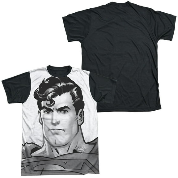 Superman - Bw Supes Head - Short Sleeve Black Back Shirt - XX-Large