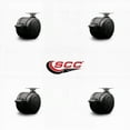 thumbnail image 2 of 2 Inch Black Floor Safe Twin Wheel Casters with Brakes Top Plate Set of 4 SCC, 2 of 2