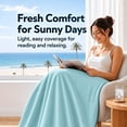 thumbnail image 4 of SUNNY HEAT Cooling Summer Comforter Twin Size 60"x80", Cooling Blanket for Hot Sleepers, Lightweight Breathable Double-Sided Quilt, Teal, 4 of 9