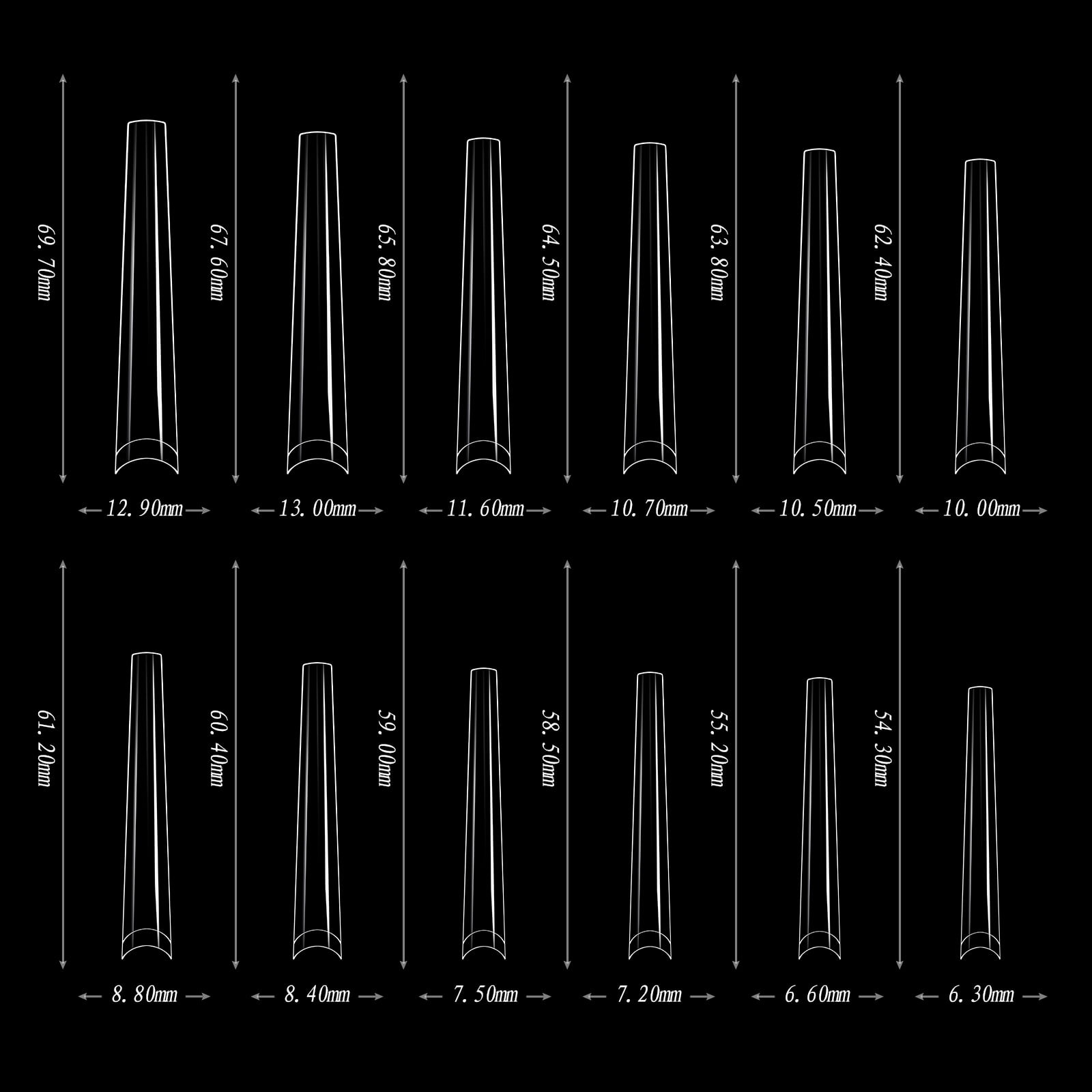 180pcs Extra Super Long 5XL Transparent Nails Tips for Salon Quality French Nails Art Wedding Party Nails Decorations
