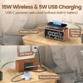 thumbnail image 4 of ZHENYEMEI Digital LED Alarm Clock, Vintage Alarm Clock Radio with Fast Wireless Charging, White Noise Sound, Dual Alarms, Temperature display, Dimmer Control,Auto-Dimming, Retro Clock for Bedroom, 4 of 7