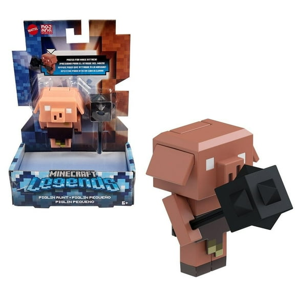Figura de Acción Mattel Minecraft Legends Fidget Enano Piglin con maza de 3.25"