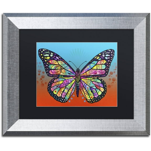 Trademark Fine Art 'Butterfly' Canvas Art by Dean Russo, Black Matte, Silver Frame