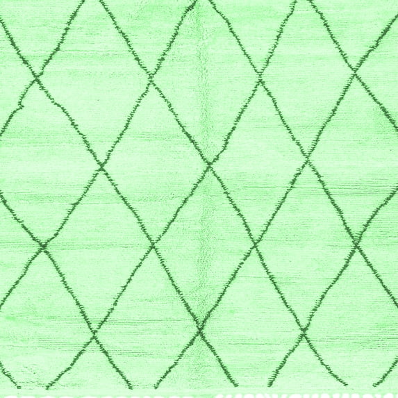 Ahgly Company Indoor Square Solid Emerald Green Modern Area Rugs, 5' Square