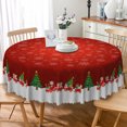thumbnail image 5 of Winter Christmas Santa Train Snowflake Round Tablecloth,60 Inch,Washable Table Cover for Holiday Indoor Outdoor Decor, 5 of 6