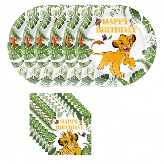 40pcs Lion King Party Supplies Include 20 Plates, 20 Napkins for the Lion King Birthday Party Decoration