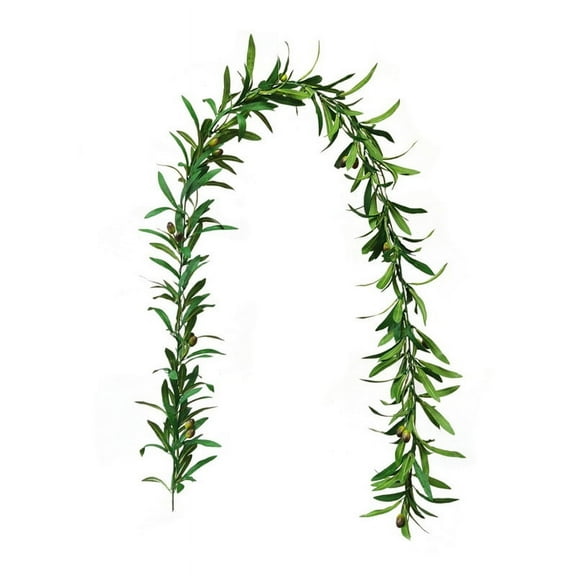 TETOU 72.84"/185cm Artificial Vine Garland, Hanging Olive Leaf Garland for Wedding Arch Arrangement Wall Decor