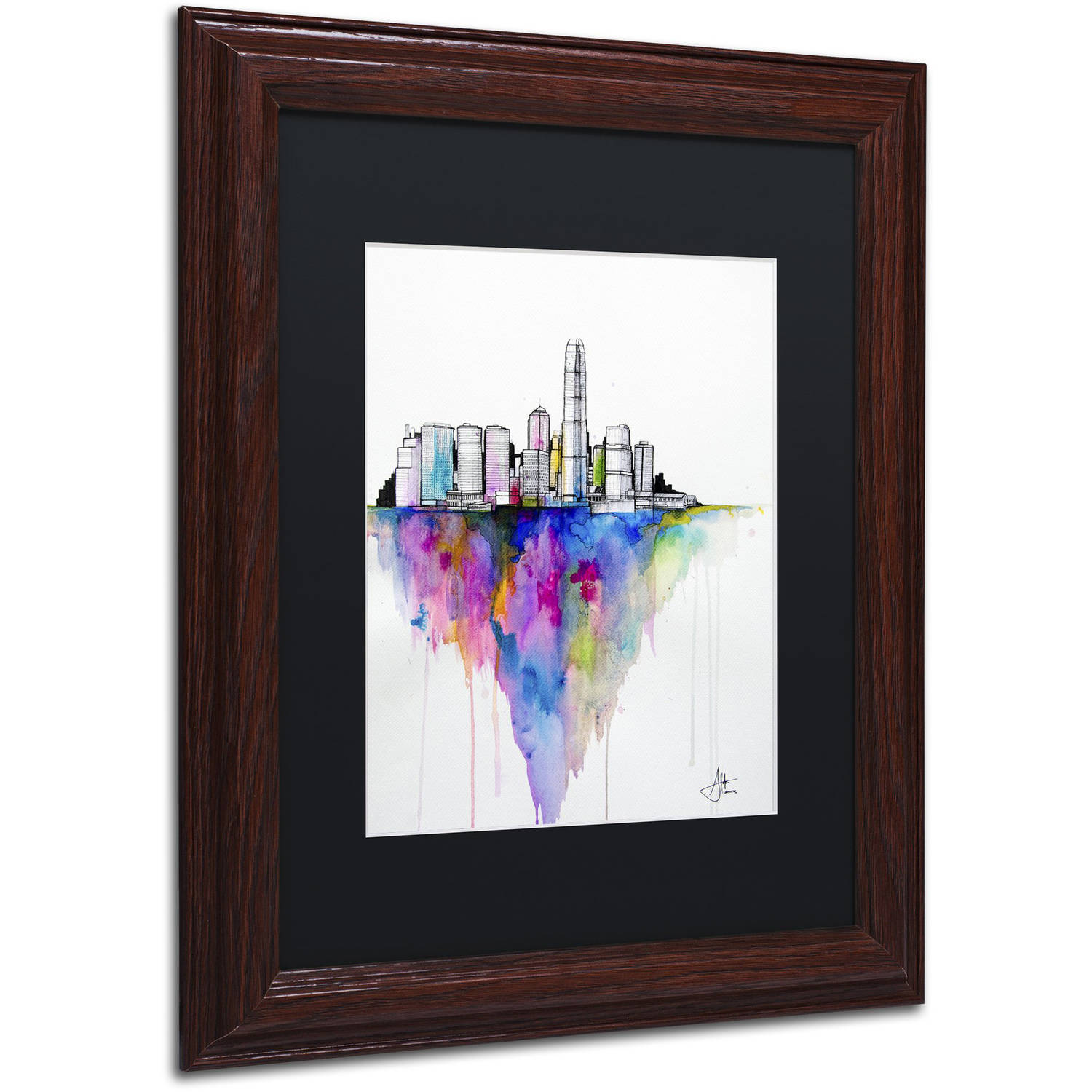 Trademark Fine Art 'Monolith II' Canvas Art by Marc Allante, Black Matte, Wood Frame