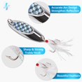 thumbnail image 2 of Fishing Spoon Lures Bass Metal Jigs, 5pcs Jigging Spoons with Feather Tail Treble Hooks Hard Metal Spoon Lures for Saltwater Freshwater Trout Salmon, 2 of 7