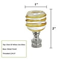 thumbnail image 3 of Aspen Creative 24012-12, 2 Pack Clear with Yellow Line Glass Lamp Finial in Nickel Finish, 2" Tall, 3 of 7