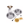 thumbnail image 1 of Comedero Doble 2 Platos Con Base De Acero Inoxidable 16 Oz plata, 1 of 4