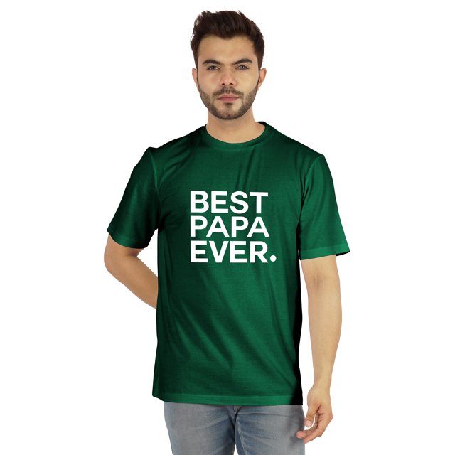 Inkmeso T-Shirt à Col Rond pour Homme avec Imprimé Graphique « Best Papa Ever », Cadeau de la Fête des Pères