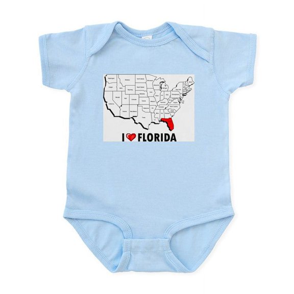 CafePress - I Love Florida Infant Bodysuit - Baby Light Bodysuit, Size Newborn - 24 Months