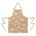 thumbnail image 2 of Brown Boho Bohemia Rainbow Hearts Pattern Apron-Garden Aprons for Women with Pockets-Cotton Linen Waterproof Kitchen Cooking Gardening Aprons Adjustable for Kitchen,Cooking,BBQ and Salon 33x27 Inch, 2 of 7