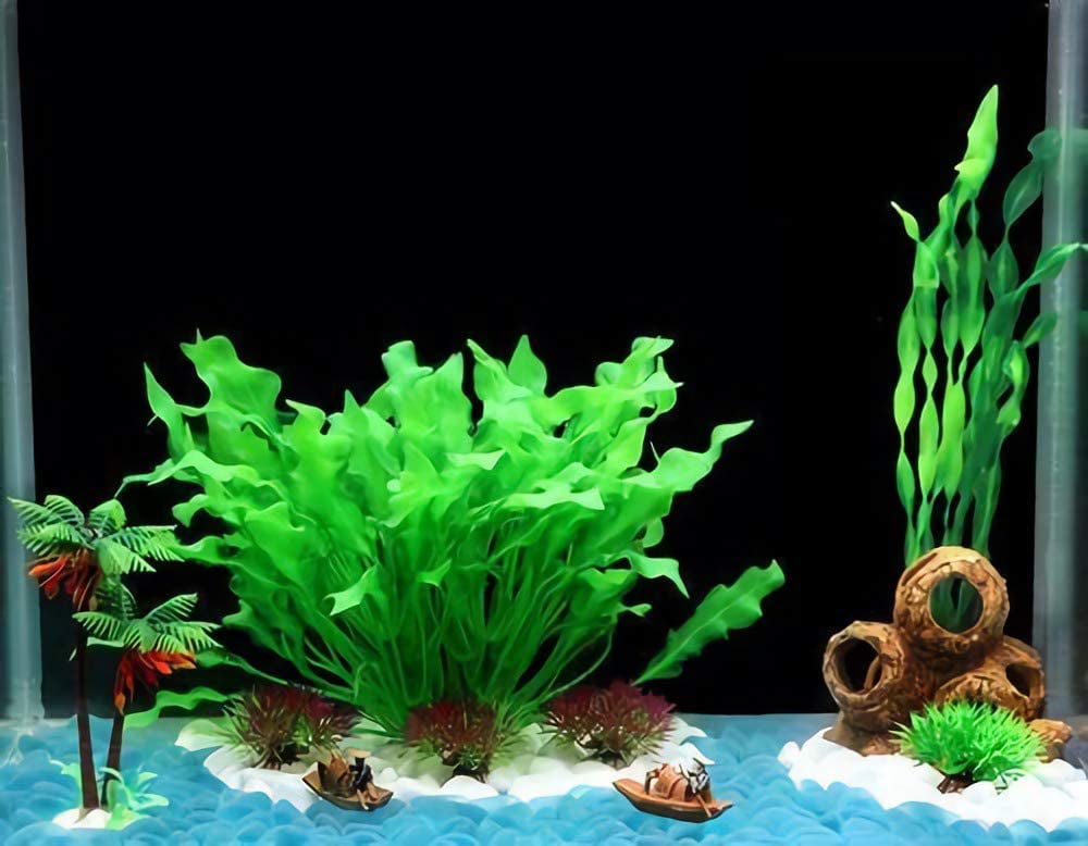Deyuer Water Plants Artificial Aquariums Decoration Plastic Fake Water  Grass Accessories for Party,J 