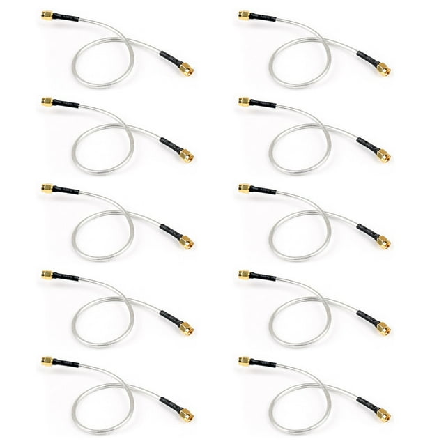 10 Pcs SMA Mâle à SMA Mâle RF Extension Coaxial Pigtail Câble Semi-Rigide RG402 30cm