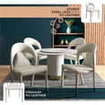 thumbnail image 4 of LeisureMod Modern Dining Chair in Upholstered Faux Leather with Steel Frame and Legs, Solace Series Kitchen Accent Chair for Dining Room and Kitchen Set of 2 in White, 4 of 8