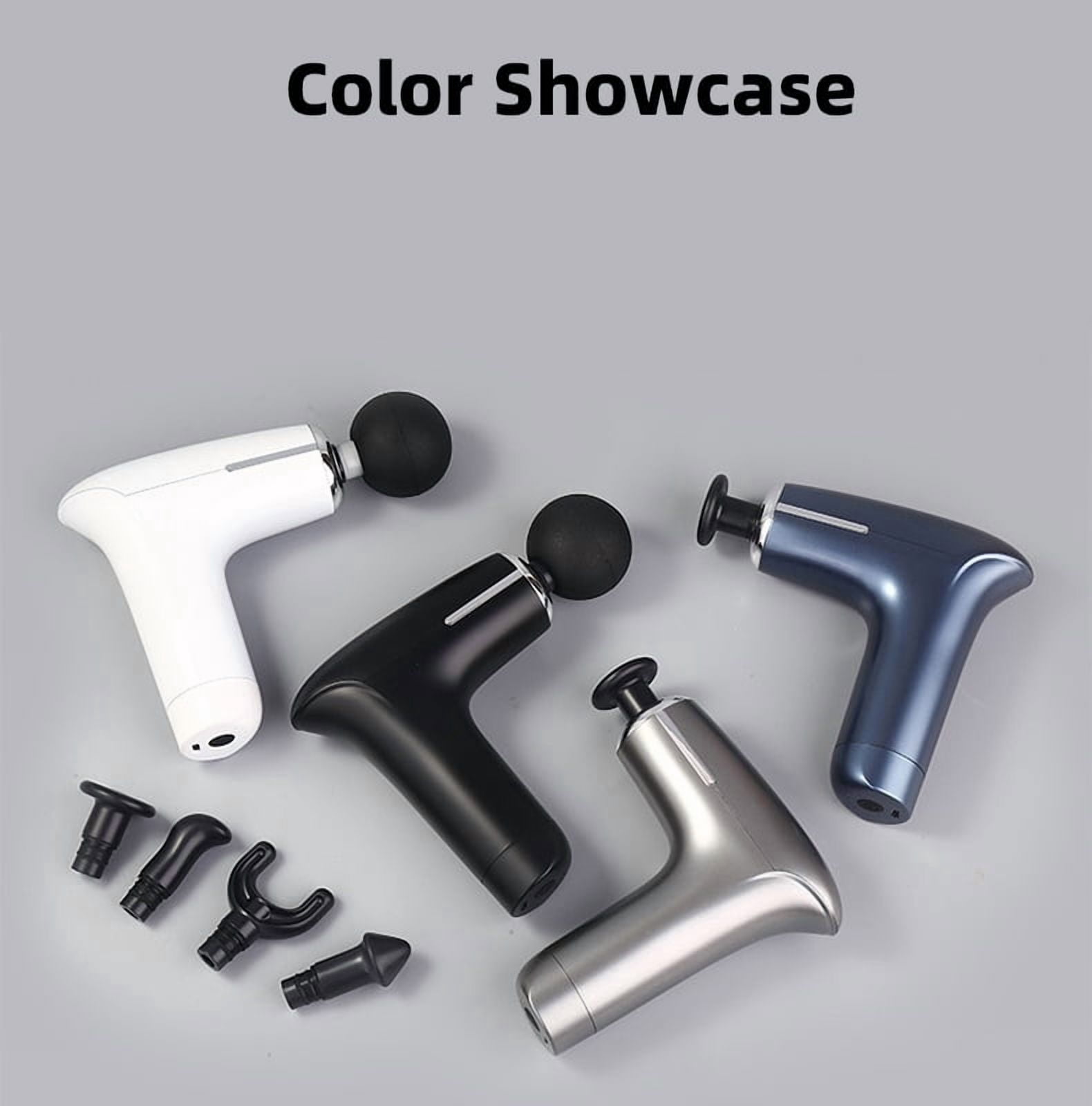 Portable Myofascial Percussion Massage Gun Deep Tissue Muscle Relax Device with 4 Replaceable Massage Heads