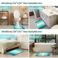 thumbnail image 3 of REGALWOVEN Microfiber Striped Bathroom Rugs, Shaggy Soft Thick and Absorbent Bath Mat Turquoise 20"x31", 3 of 8