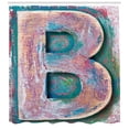 thumbnail image 3 of Ambesonne Letter B Shower Curtain, ABC Print Method Old B, 69"Wx70"L, Teal Ivory Dark Coral, 3 of 3