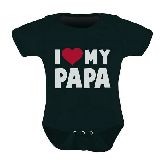 Tstars Boys Unisex Gifts for Dad Father's Day Shirts I Love Heart my Papa Infant Outfit Father's Day Cool Best Gift for Dad Baby Bodysuit