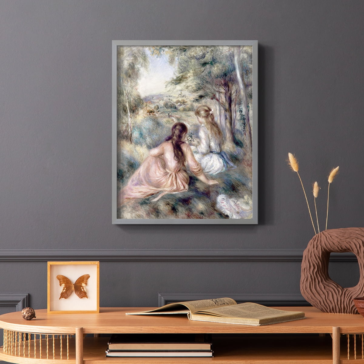 In The Meadow in Gray Solid Wood 16 x 20 Framed Print