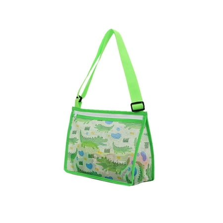 IMISSILLEB Beach Toy Mesh Bag Cartoon Patterned Shell Collecting Beach Bag for Kids, Swimming Accessories for Boys and Girls