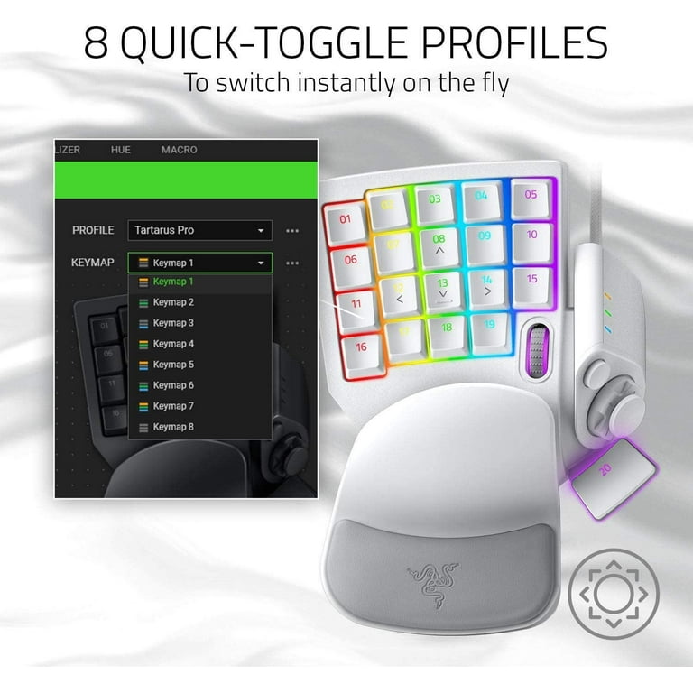 Razer Tartarus Pro Mercury White Left Hand Keypad, 20 Analog