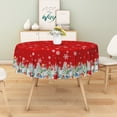 thumbnail image 5 of Duangreer Cartoon Snowman Christmas 60''Round Tablecloth, Washable Picnic Table Cover for Party Dining, Indoor and Outdoor, 5 of 6