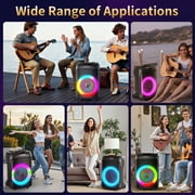 JYX Large Party Speaker, 120W Subwoofer Outdoor Speaker Bluetooth with Wheels, Dual 12 Subwoofer Deep Bass