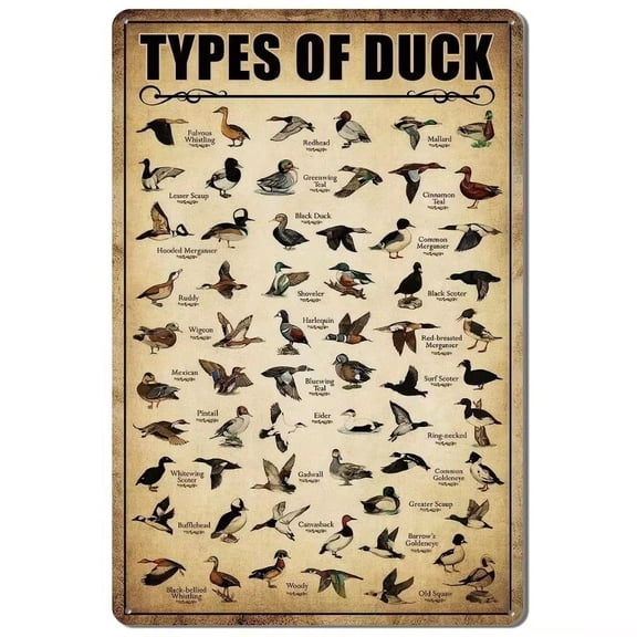 HELLOYOUNG Mallard Duck Vintage Metal Sign - Hunting Themed Wall Art Home Kitchen Bathroom Decor Halloween Christmas New Year Gift